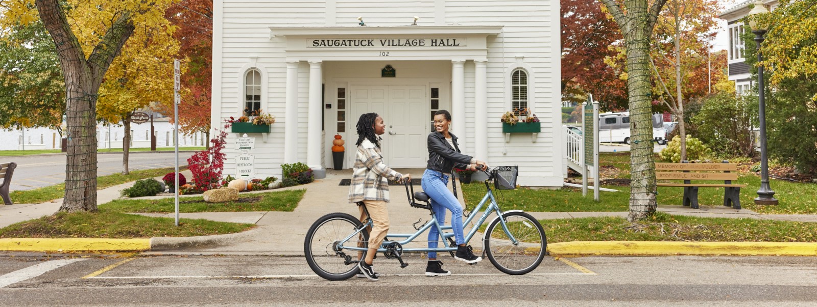 tandem biking fall in saugatuck